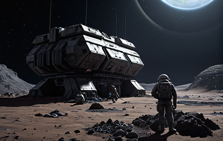 **
"A gritty, realistic depiction of Terran Marines hastily constructing a makeshift base on a desolate, resource-scarce planet. Emphasize the improvisation and resourcefulness. Dark, atmospheric lighting. A sense of desperate survival."
**